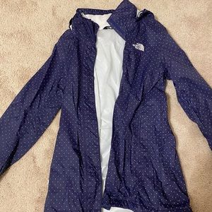 The North Face polka dot rain jacket. Size small.